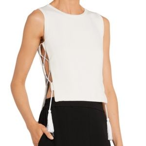 Open sides lace-up Knitted Top